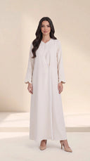The Waliya Embroidered Cuff Abaya with Curved Front Detail - TAL by The Abaya Lab