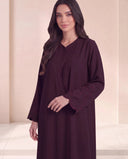 The Waliya Embroidered Cuff Abaya with Curved Front Detail - TAL by The Abaya Lab