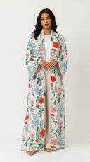 The wardah Wildflower Print Open Abaya - TAL by The Abaya Lab