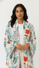 The wardah Wildflower Print Open Abaya - TAL by The Abaya Lab