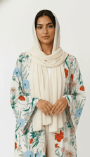 The wardah Wildflower Print Open Abaya - TAL by The Abaya Lab
