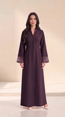 The Wasama Tailored Abaya with Sheer Panel Detailing - TAL by The Abaya Lab