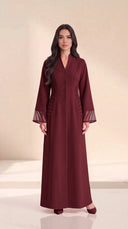 The Wasama Tailored Abaya with Sheer Panel Detailing - TAL by The Abaya Lab