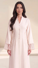 The Wasama Tailored Abaya with Sheer Panel Detailing - TAL by The Abaya Lab