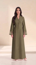 The Wasama Tailored Abaya with Sheer Panel Detailing - TAL by The Abaya Lab