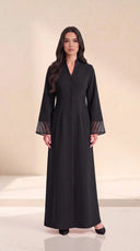 The Wasama Tailored Abaya with Sheer Panel Detailing - TAL by The Abaya Lab