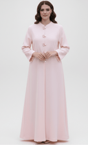 The Wijdan Pearl Button Mandarin Abaya - TAL by The Abaya Lab