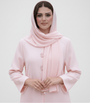 The Wijdan Pearl Button Mandarin Abaya - TAL by The Abaya Lab