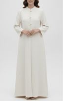 The Wijdan Pearl Button Mandarin Abaya - TAL by The Abaya Lab