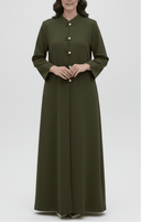 The Wijdan Pearl Button Mandarin Abaya - TAL by The Abaya Lab