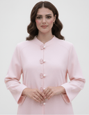 The Wijdan Pearl Button Mandarin Abaya - TAL by The Abaya Lab