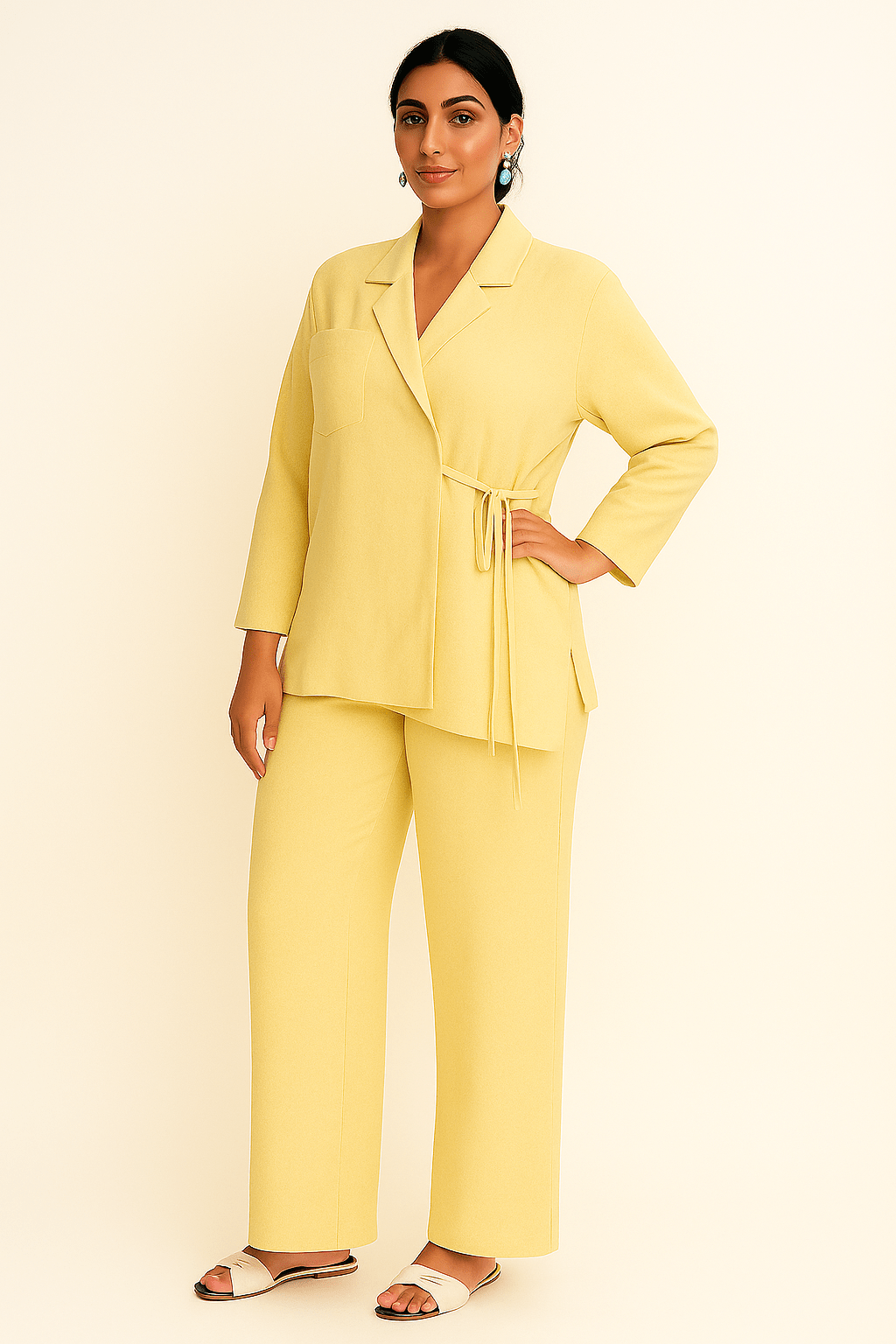 The Yara Buttercream Yellow Modest Travel Set - The Abaya Lab