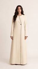 The Yumna Contrast Trim Minimal Abaya - TAL by The Abaya Lab
