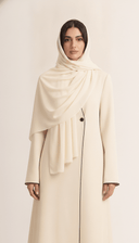 The Yumna Contrast Trim Minimal Abaya - TAL by The Abaya Lab