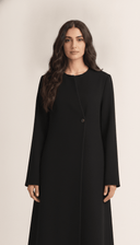The Yumna Contrast Trim Minimal Abaya - TAL by The Abaya Lab