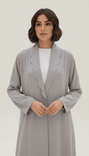 The Yusra Soft Scallop Collar Open Abaya - TAL by The Abaya Lab