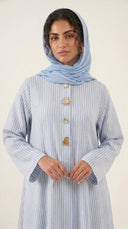 The Zahra Striped Statement Embellishment Abaya - TAL by The Abaya Lab