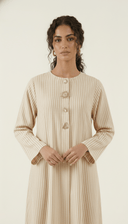The Zahra Striped Statement Embellishment Abaya - TAL by The Abaya Lab