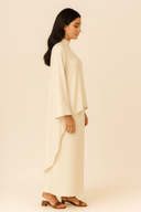 The Zahra White Satin Layered Dress - TAL by The Abaya Lab