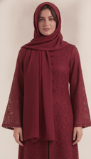 The Zahwan Lace Abaya with Mandarin Collar Detail - TAL by The Abaya Lab