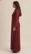The Zahwan Lace Abaya with Mandarin Collar Detail - TAL by The Abaya Lab