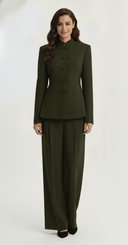The Zaina Tailored Mandarin Collar Blazer Set - TAL by The Abaya Lab