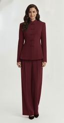 The Zaina Tailored Mandarin Collar Blazer Set - TAL by The Abaya Lab