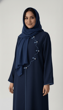 The Zainab Scallop Detail Mandarin Collar Abaya - TAL by The Abaya Lab
