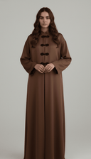 The Zareen Satin Mandarin Knot Abaya - TAL by The Abaya Lab