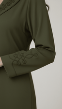 The Zaynah Luxe Collar Detail Abaya - TAL by The Abaya Lab