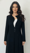 The Zoya Contoured Fit Button Detail Abaya - TAL by The Abaya Lab