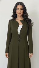 The Zoya Contoured Fit Button Detail Abaya - TAL by The Abaya Lab