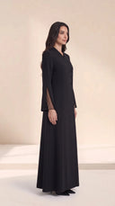 The Zulaikha Studded Mesh Cuff Abaya, in Black, side view