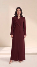 The Shakura Tailored Abaya with Asymmetric Button Detail