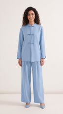 The Samirah Mandarin Collar Co-Ord Set with Braided Closures