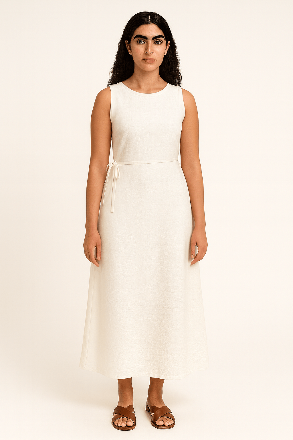 White Linen Inner Dress - TAL by The Abaya Lab