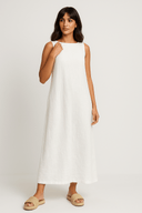White Linen Mix Casual Inner Dress - TAL by The Abaya Lab