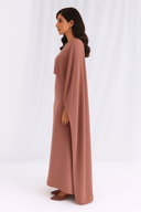 Yusra Mauve Modest Cape Gown - The Abaya Lab