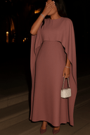 Yusra Mauve Modest Cape Gown - The Abaya Lab