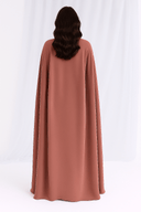 Yusra Mauve Modest Cape Gown - The Abaya Lab
