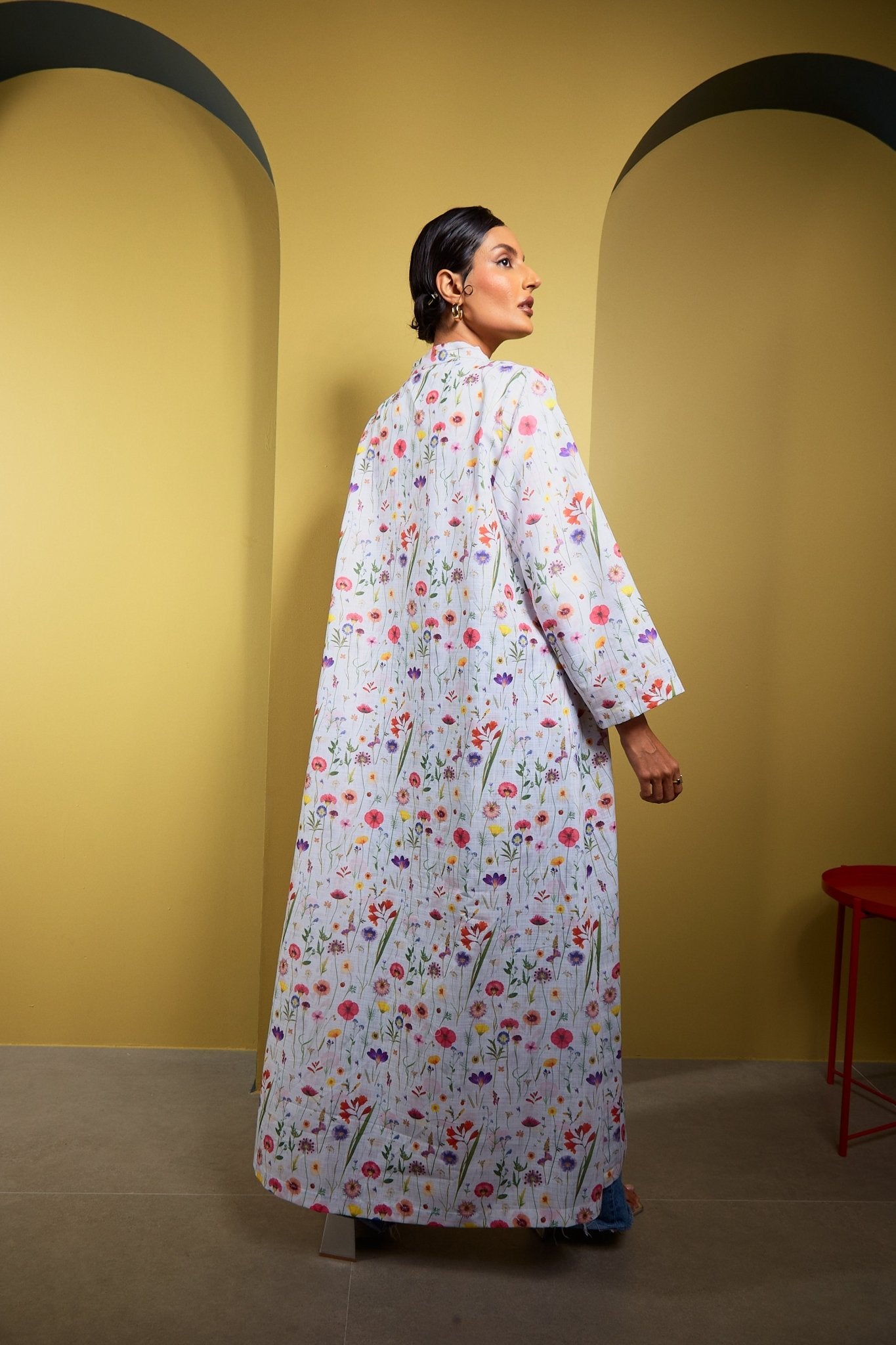 Multi Color Small Flower Pattern - The Abaya Lab
